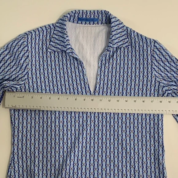 J.McLaughlin | Aida Catalina Cloth Printed Split V-Neck 3/4 Sleeve Top | Sz M - Picture 7 of 8